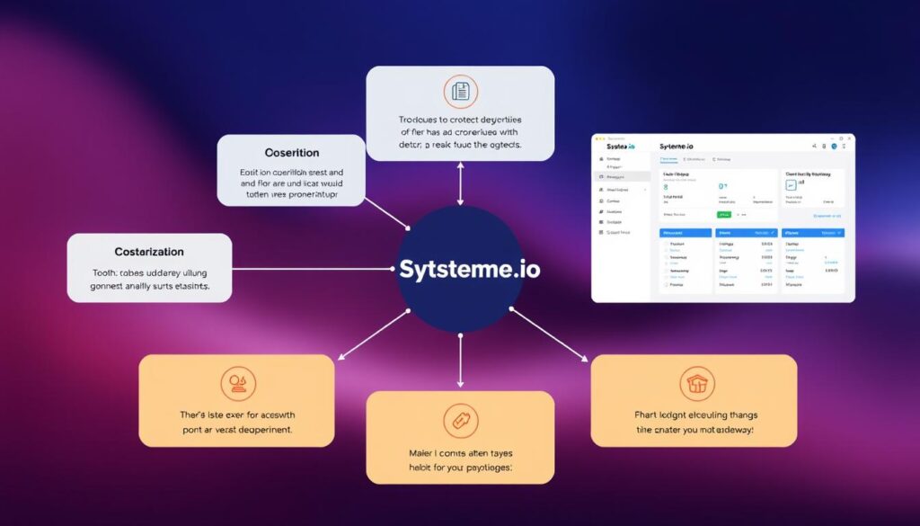 Eine Darstellung der Systeme.io-Plattform