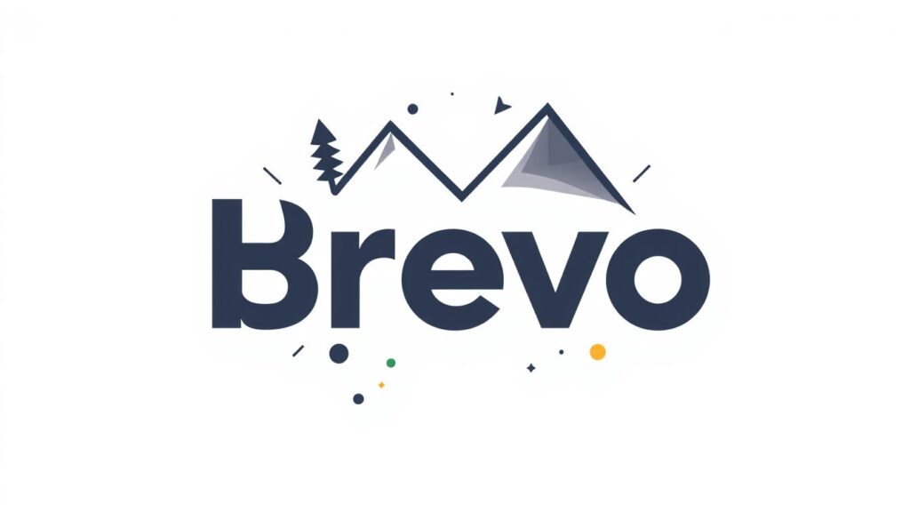 Generiere ein Bild von Brevo-Logo mit Marketing-Elementen