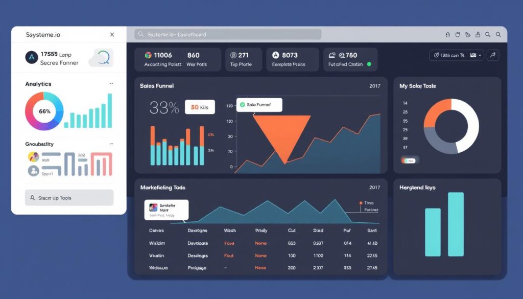 Generiere ein Bild von Systeme.io Dashboard