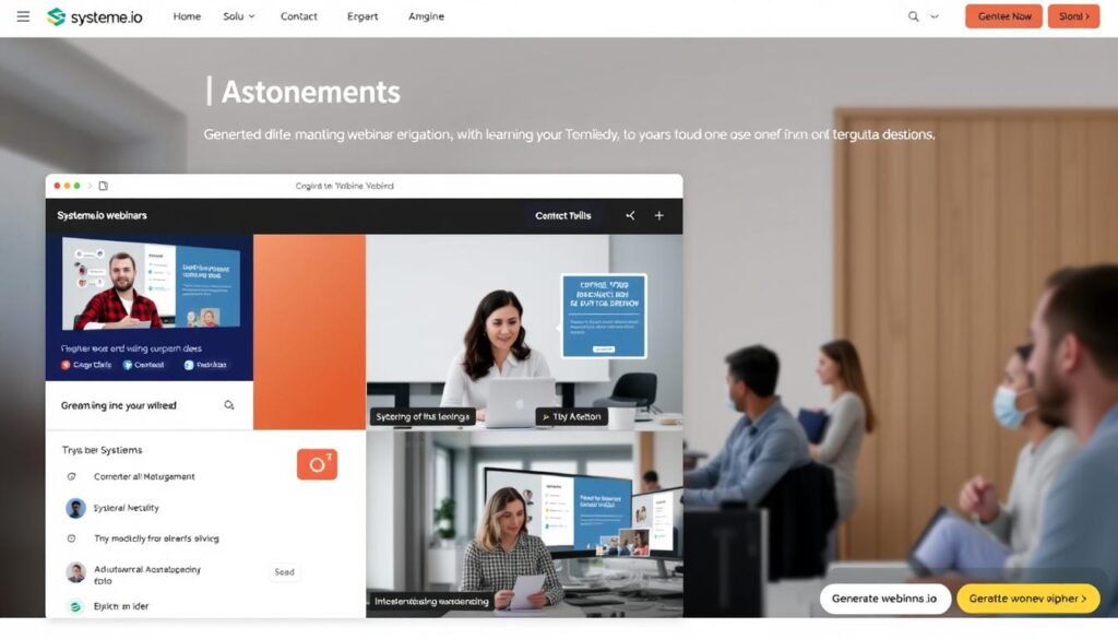 Generiere ein Bild von Systeme.io Webinare