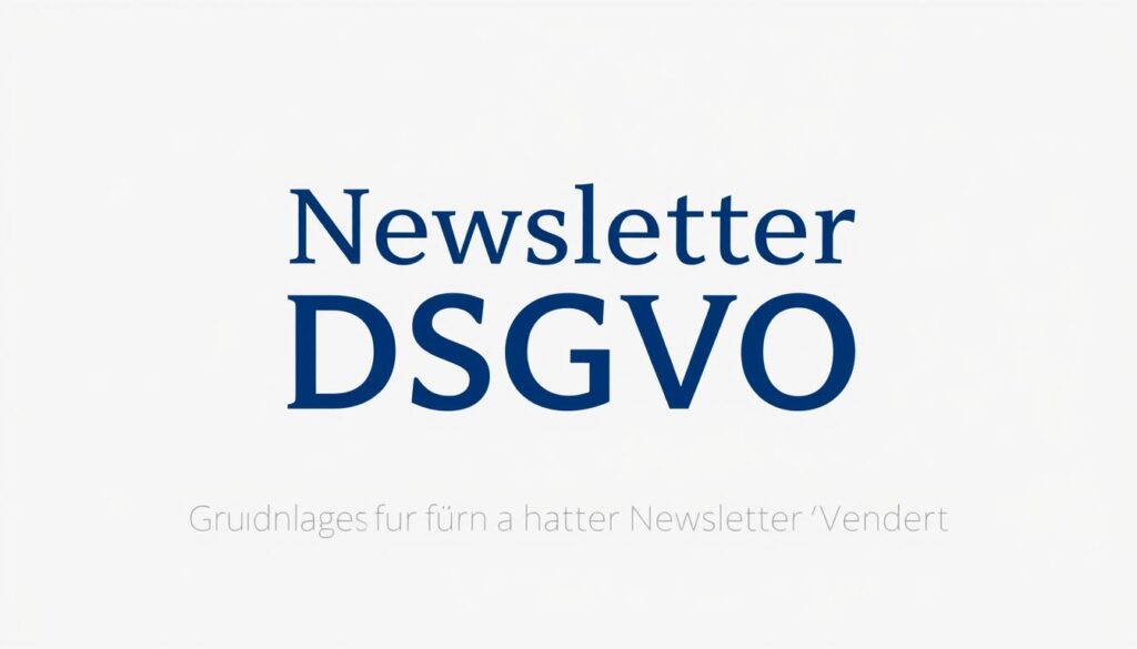 A crisp, clean newsletter cover with the words "Newsletter DSGVO" prominently displayed in a modern, minimalist font. The design features a gentle gradient background, perhaps in cool shades of blue or gray, conveying a sense of professionalism and authority. The layout is well-balanced, with ample white space to create a sophisticated and uncluttered appearance. The overall tone is authoritative and informative, perfectly suited to illustrate the "Grundlagen für einen erfolgreichen Newsletter Versand" section of the article on best practices for successful newsletter distribution.