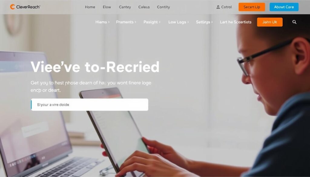 Ein Bild von der CleverReach-Startseite