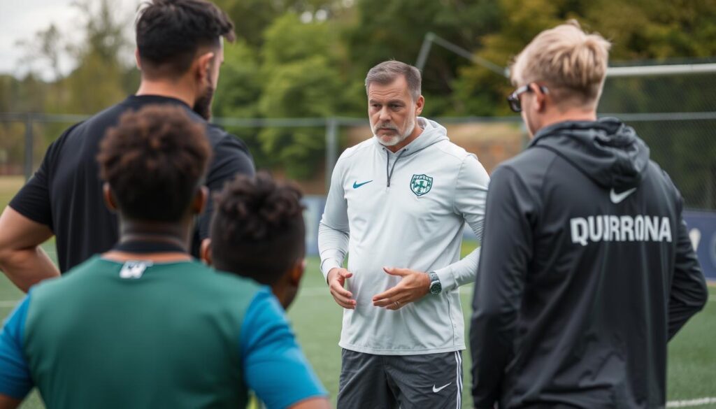 Ein Bild von einem Coach bei der Arbeit