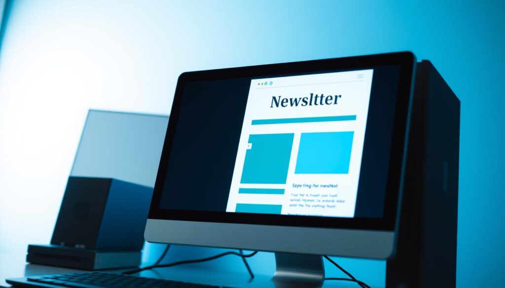 Ein Bild von einem Newsletter auf einem Computer