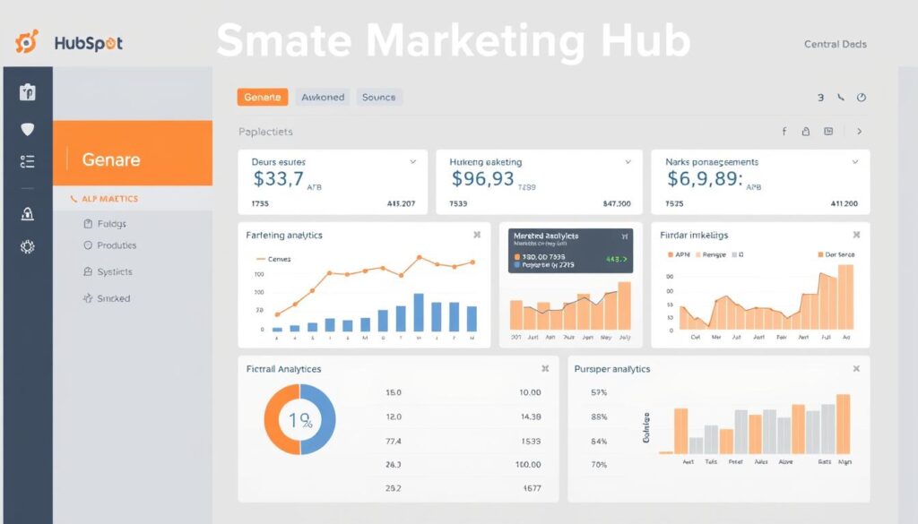 Generieren Sie ein Bild von einem Dashboard des HubSpot Marketing Hub