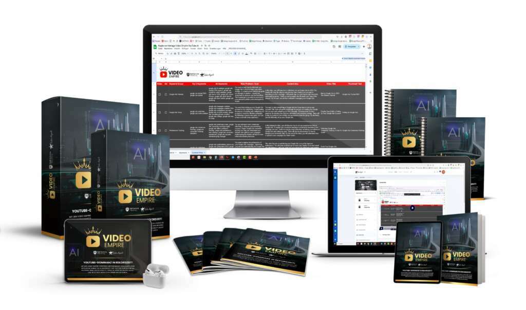Video Empire von Pascal Schildknecht, Jens Neubeck und Ralf Schmitz. Videomarketing gepaart mit Google Ads und KI